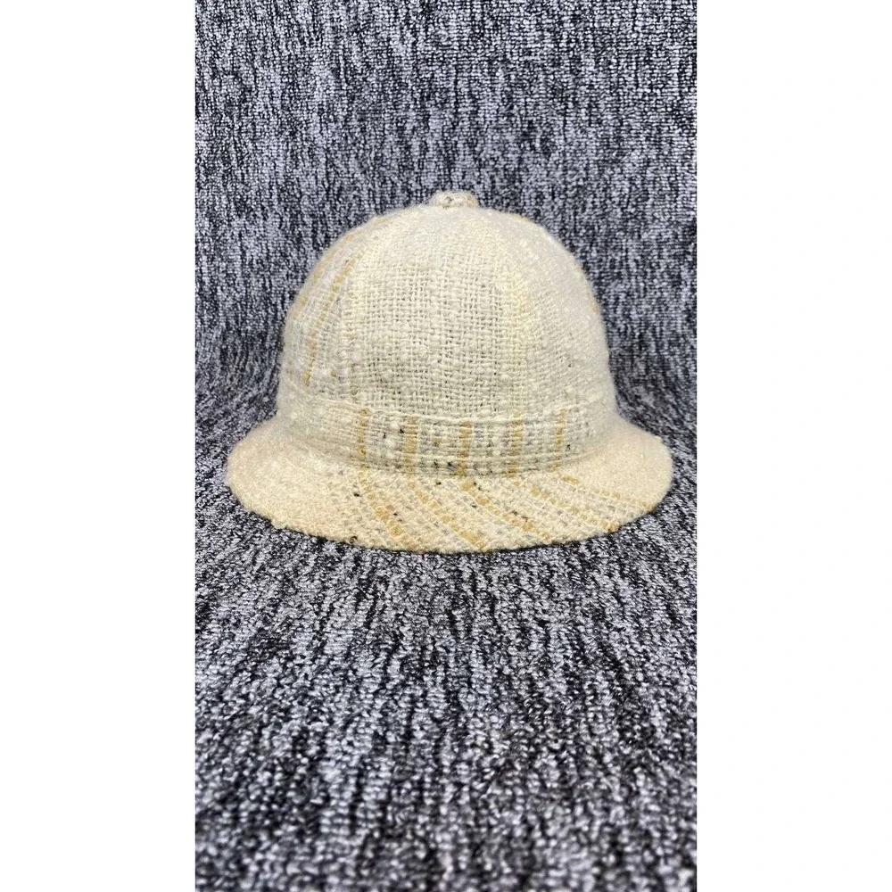 VTG Studio Donegal Bucket Hat‎ Women Small Cream Wool Handwoven Ireland Irish